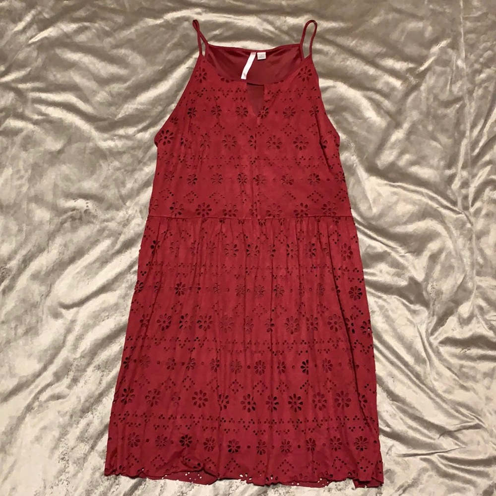 Burgundy Suede Dress